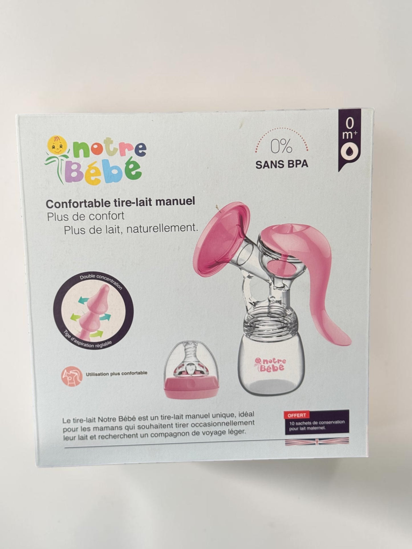 NOTRE BEBE tire lait confortable manuel 180ml