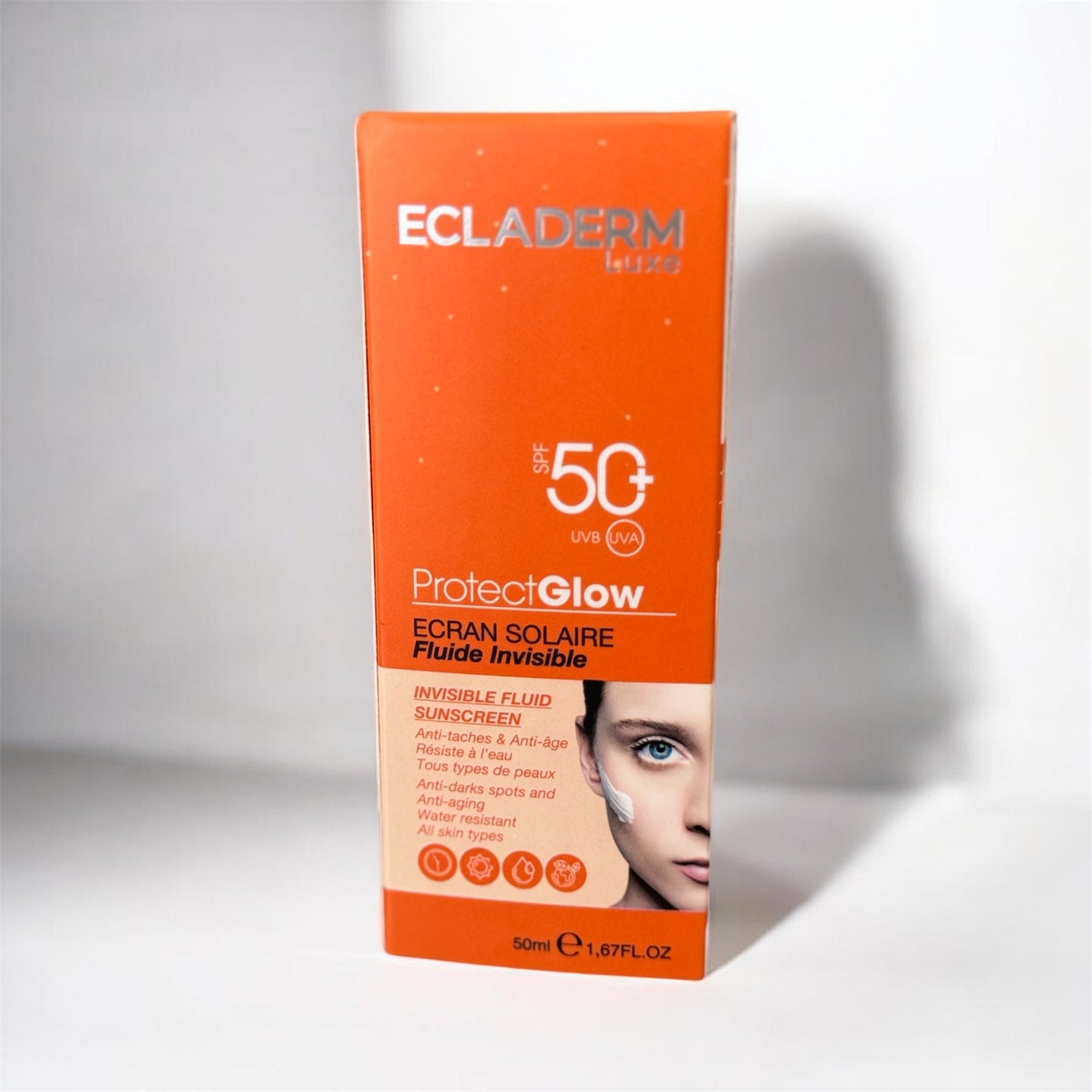 إكلا ديرم إكرا ن بروتيكت جلو 50+ SPF غير مرئي